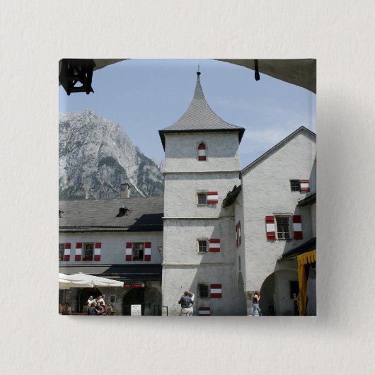 Burg Hohenwerfen Vierkante Button 5,1 Cm (Voorkant)