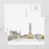 Burg Square. Brugge België. Briefkaart (Voorkant / Achterkant)