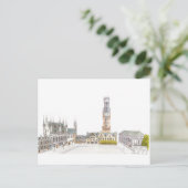 Burg Square. Brugge België. Briefkaart (Staand voorkant)