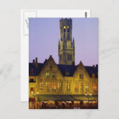 Burg Square en Belfry Tower, Brugge, België Briefkaart (Voorkant / Achterkant)