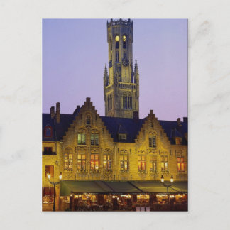 Burg Square en Belfry Tower, Brugge, België Briefkaart