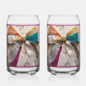 Burgandy Bow Soda Glass Blikvorm Glas (Voorkant)