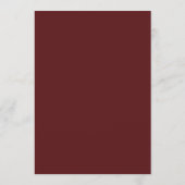 Burgandy Dusty Roos Bloemenbruiloft Menu (Achterkant)