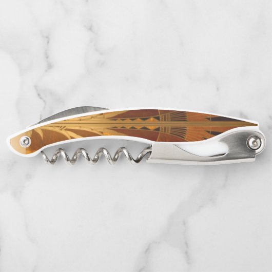 Burgandy en Gold Art Deco Kurkentrekker (Achterkant)