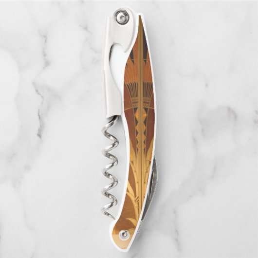 Burgandy en Gold Art Deco Kurkentrekker (Voorkant)