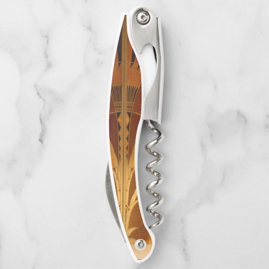 Burgandy en Gold Art Deco Kurkentrekker (Achterkant)