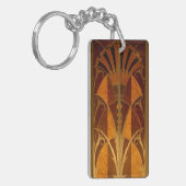 Burgandy en Gold Art Deco Sleutelhanger (Voorkant Links)