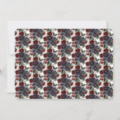 Burgandy Floral New Date Cancelding Wedding Kaart (Achterkant)