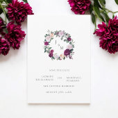 Burgandy florals elegant opslaan van de datum kaart