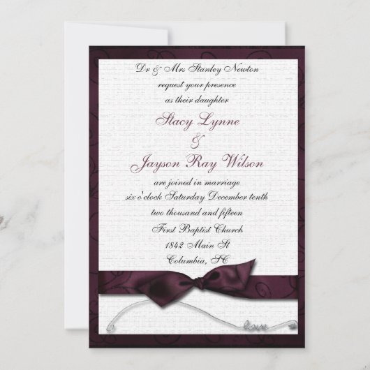 Burgandy Glitz Kaart (Achterkant)