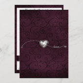 Burgandy Glitz Kaart (Voorkant / Achterkant)