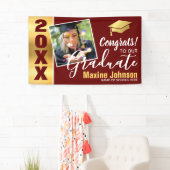 Burgandy & Gold Class van 2025 Foto Afstuderen Spandoek (Insitu)