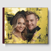 Burgandy Gold Foil Guestbook Elegante gastenboeken (Voorkant)