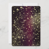 Burgandy Gold Sparkling Lights Glam Vrijgezellenfe Kaart (Achterkant)