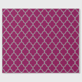 Burgandy Grey Quatrefoil Aangepaste achtergrondkle Cadeaupapier (Vlak)