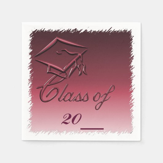 Burgandy High School Afstuderen Paper Napkins Servetten (Voorkant)