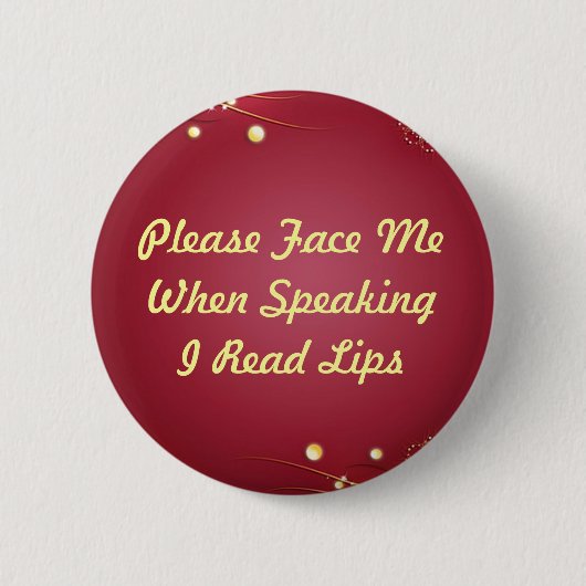 Burgandy I Read Lips Button (Voorkant)