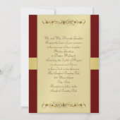 Burgandy Modern Photo Lijst Gold Ribbon Kaart (Achterkant)