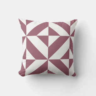 Burgandy Plum Geometric Deco Cube Pattern Kussen