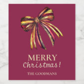 Burgandy Retro Gift Label Wijn Etiket (Enkel label)