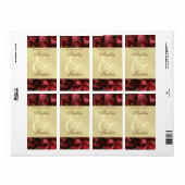 Burgandy Rode Cali Lilies Gouden Wijn Trouwlabel Etiket (Full Sheet)