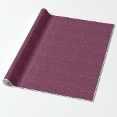 Burgandy  Victoriaans damast patroon Cadeaupapier (Uitgerold)