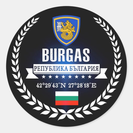Burgas Ronde Sticker (Voorkant)