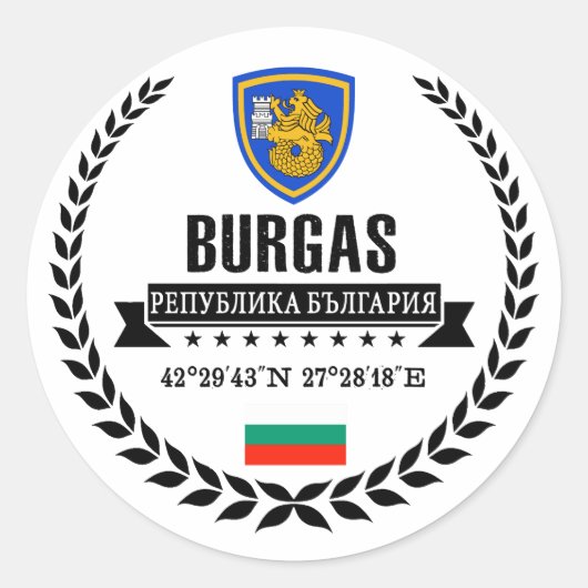 Burgas Ronde Sticker (Voorkant)