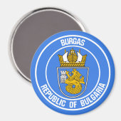 Burgas Round Emblem Magneet (Voorkant / Achterkant)