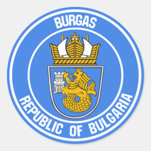 Burgas Round Emblem Ronde Sticker