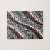 Burgello Quilt Pattern past Red Black aan Legpuzzel (Horizontaal)