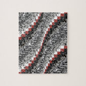Burgello Quilt Pattern past Red Black aan Legpuzzel (Verticaal)