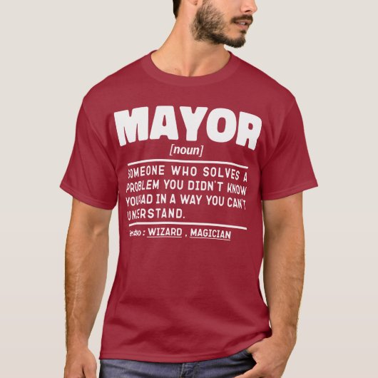 Burgemeester Noun Definitie Grappig Politicus Dad  T-shirt (Voorkant)