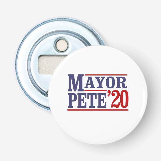 BURGEMEESTER PETE '20 BUTTON FLESOPENER (Voorkant)