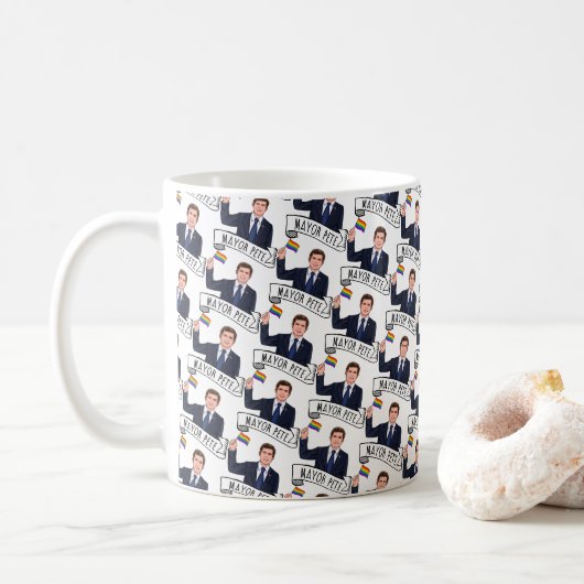 Burgemeester Pete Pride Koffiemok (Met donut)