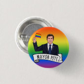 Burgemeester Pete Pride Ronde Button 3,2 Cm (Voorkant /achterkant)