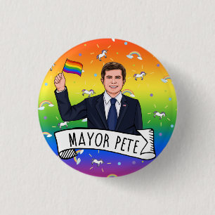 Burgemeester Pete Pride Ronde Button 3,2 Cm