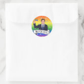 Burgemeester Pete Trots Ronde Sticker (Tas)