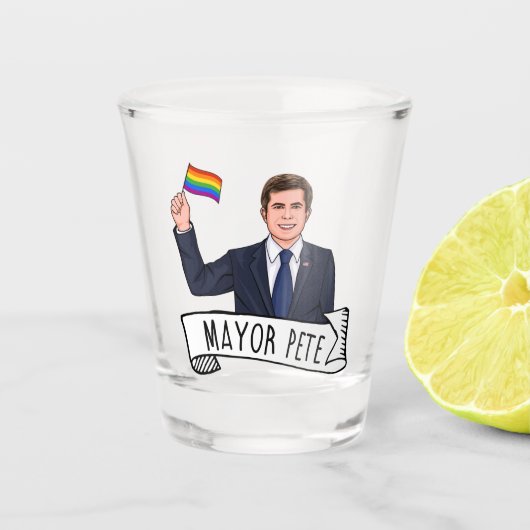 Burgemeester Pete Trots Shot Glas (Voorkant)