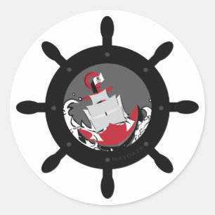 burgemeester van kapitein ronde sticker