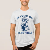 Burgemeester Van Yapsville Schattige Das Cowboy Tri-Blend Shirt (Voorkant)