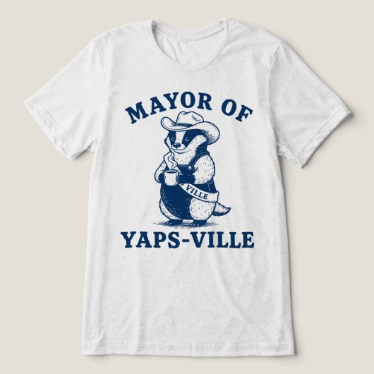 Burgemeester Van Yapsville Schattige Das Cowboy Tri-Blend Shirt (Design voorkant)