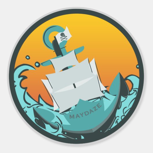 burgemeesterschip ronde sticker (Voorkant)