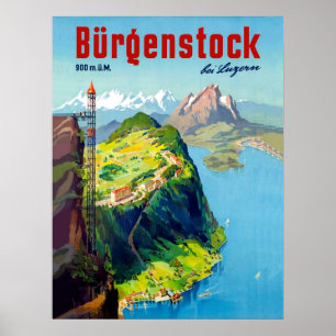 Burgendierenlandschap, uitzicht point, Zwitserland Poster