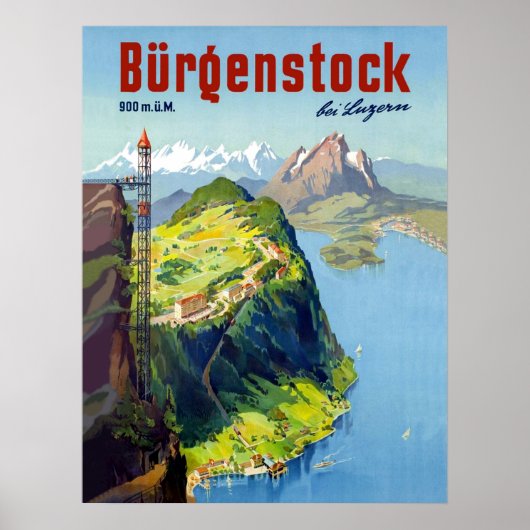 Burgendierenlandschap, uitzicht point, Zwitserland Poster (Voorkant)