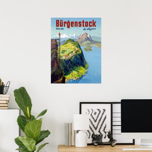 Burgendierenlandschap, uitzicht point, Zwitserland Poster (Thuiskantoor)