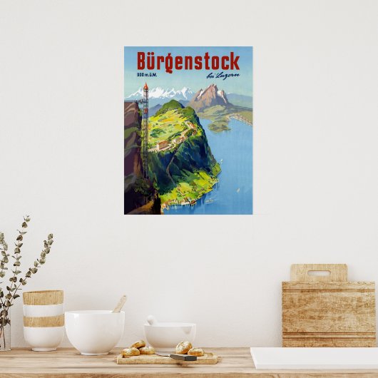 Burgendierenlandschap, uitzicht point, Zwitserland Poster (Keuken)