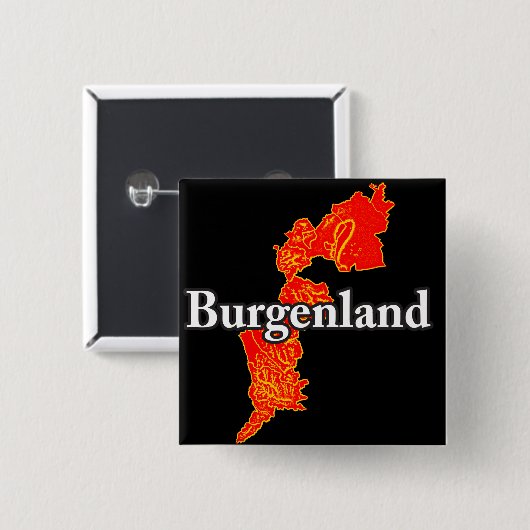 Burgenland Vierkante Button 5,1 Cm (Voorkant /achterkant)