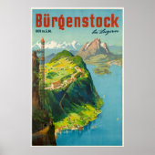 Bürgenstock bei Luzern, Zwitserland,Reisposter Poster (Voorkant)