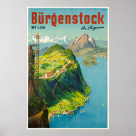 Bürgenstock bei Luzern, Zwitserland,Reisposter Poster